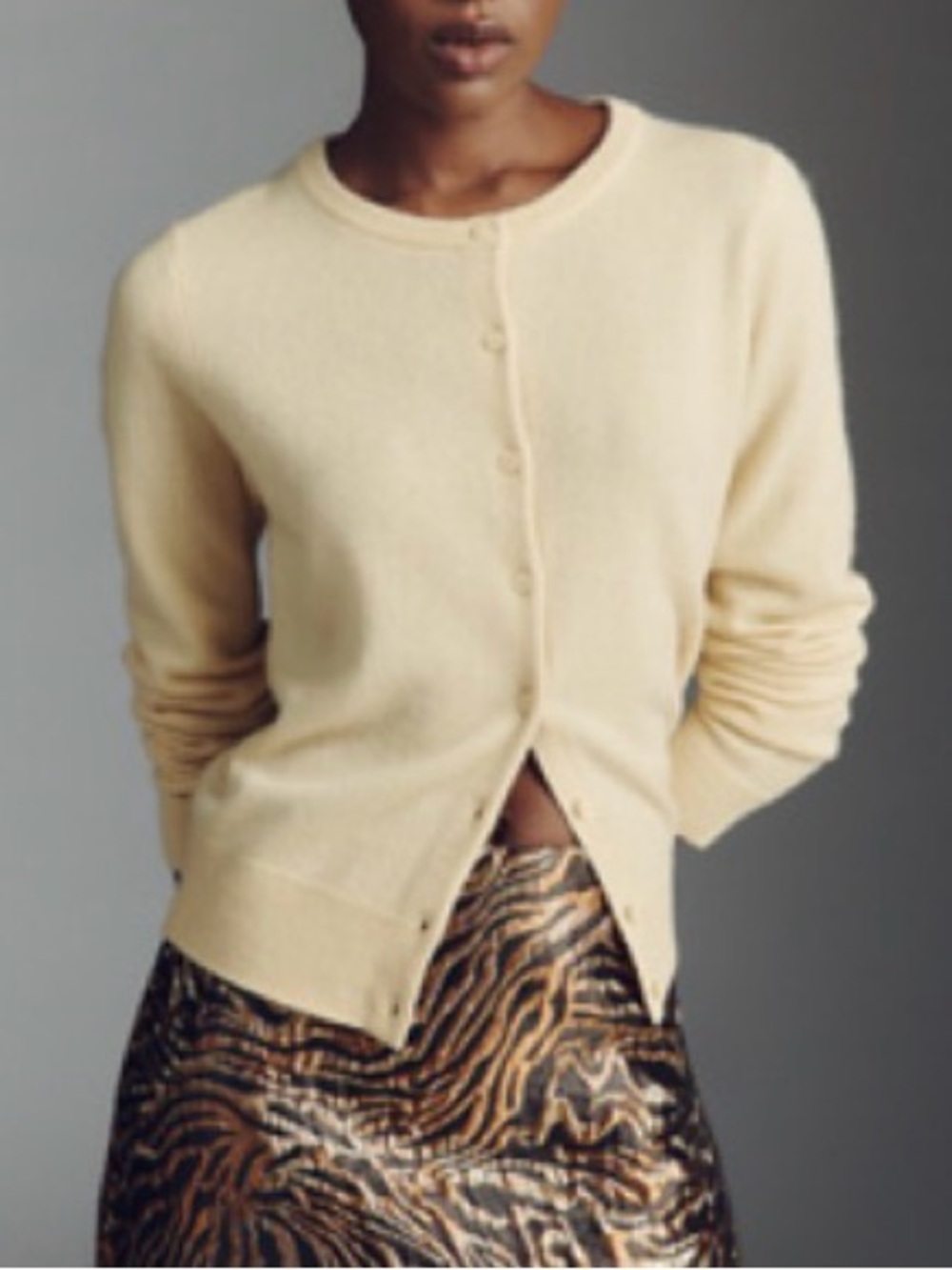 Antropologie Juliet Cashmere Cardigan Honey Yellow Quiet Luxury Size Medium New